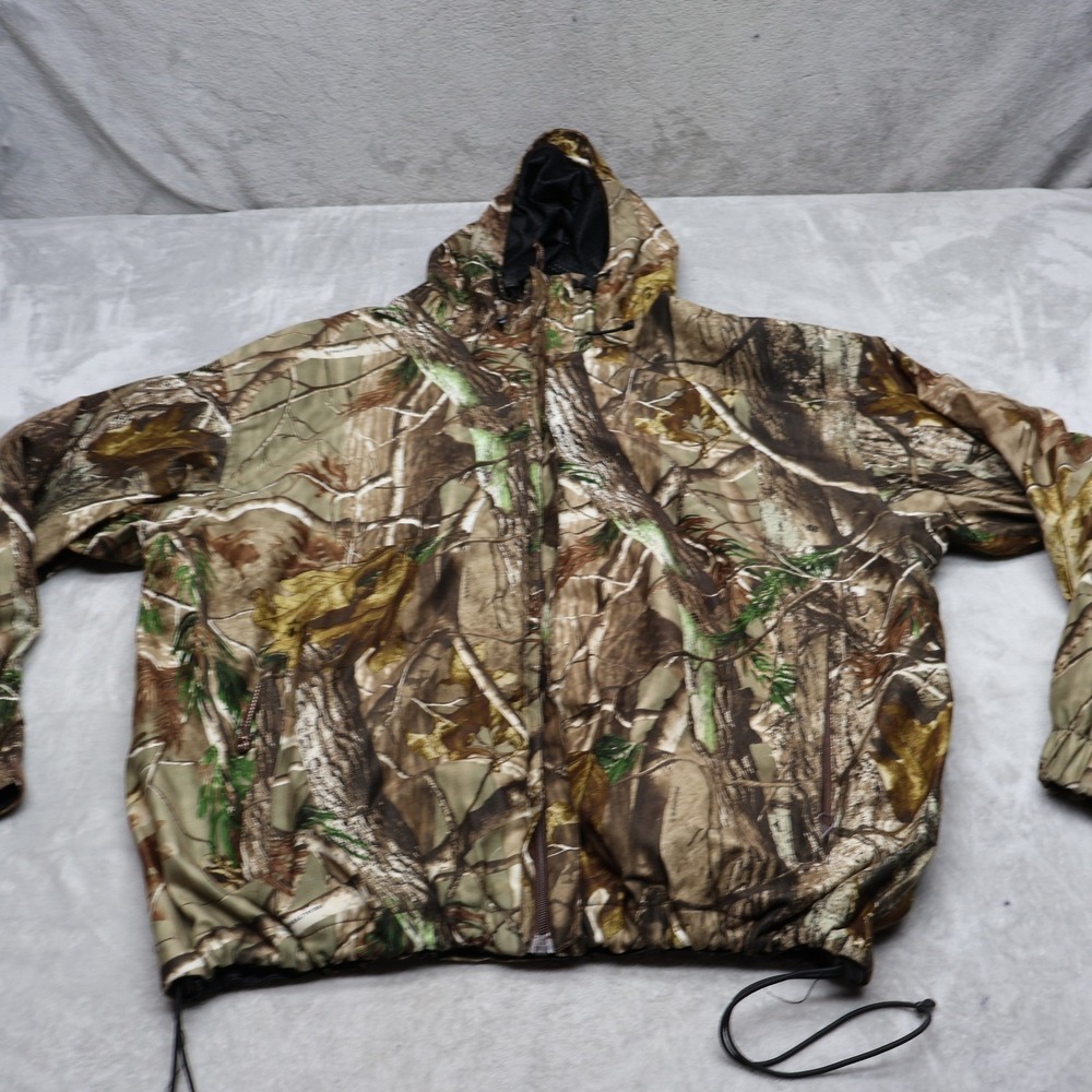 Russell Outdoors Raintamer II Jacket XL Realtree Camo Hooded Mesh Lined Full Zip